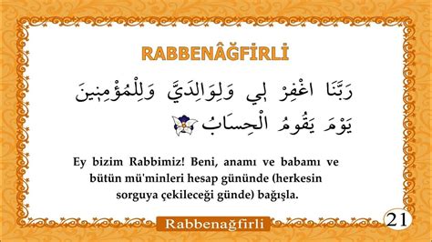 rabbenağfirli duası türkçe